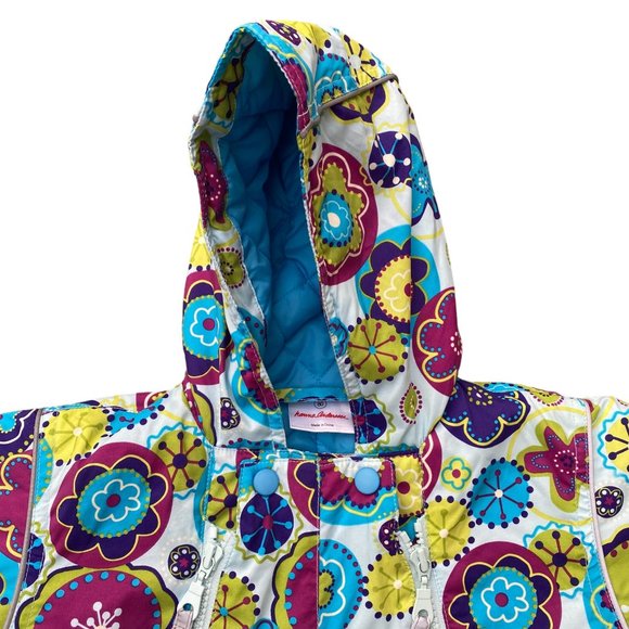 Hanna Andersson Floral Quilted One-Piece Snowsuit Double Zip Funky-18-24 mos - Picture 5 of 16